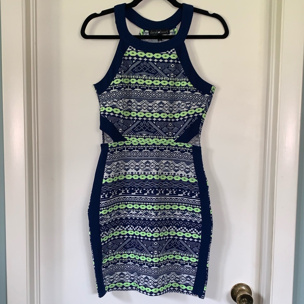 Bright Midi Dress with Cut Outs